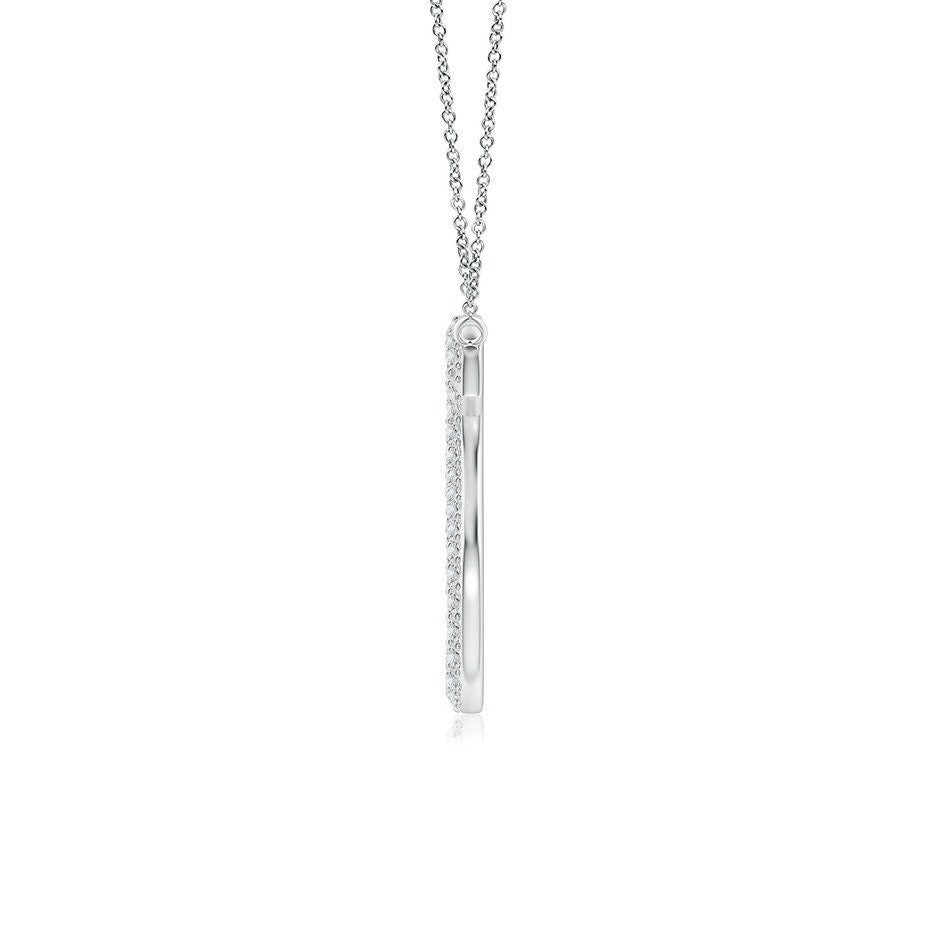 Double Row letter S lab grown diamond initial pendant in white gold