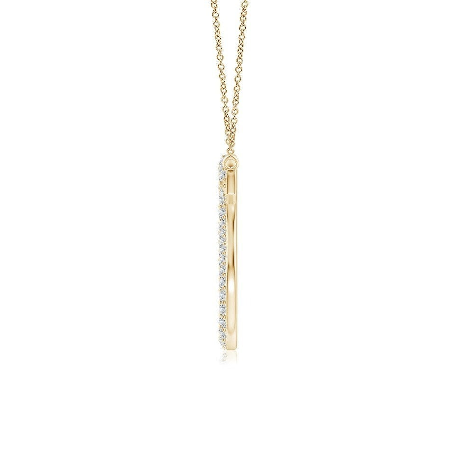 Double Row letter S lab grown diamond initial pendant in yellow gold