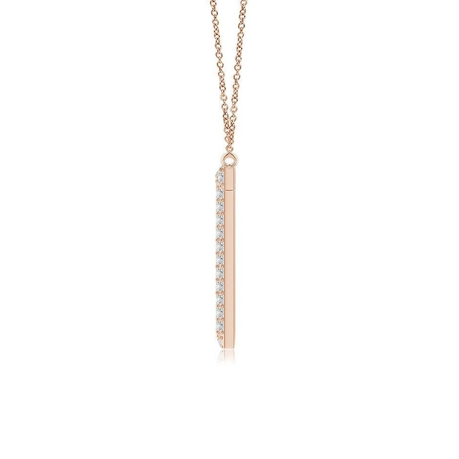 Double Row letter T lab grown diamond initial pendant in rose gold