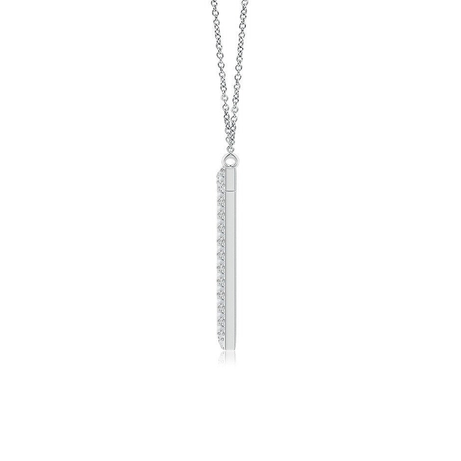 Double Row letter T lab grown diamond initial pendant in white gold