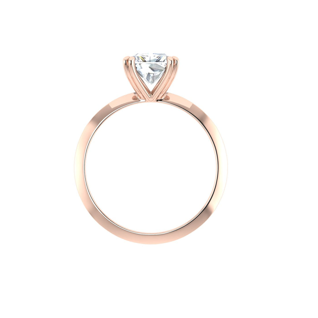 Moonstone Double Claw Radiant Moissanite Engagement Ring Rose Gold