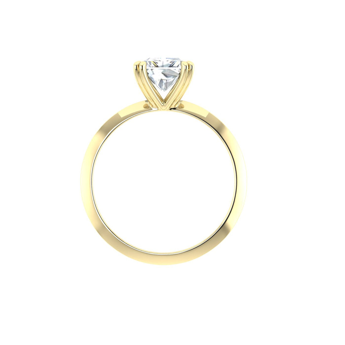 Moonstone Double Claw Radiant Moissanite Engagement Ring Yellow Gold