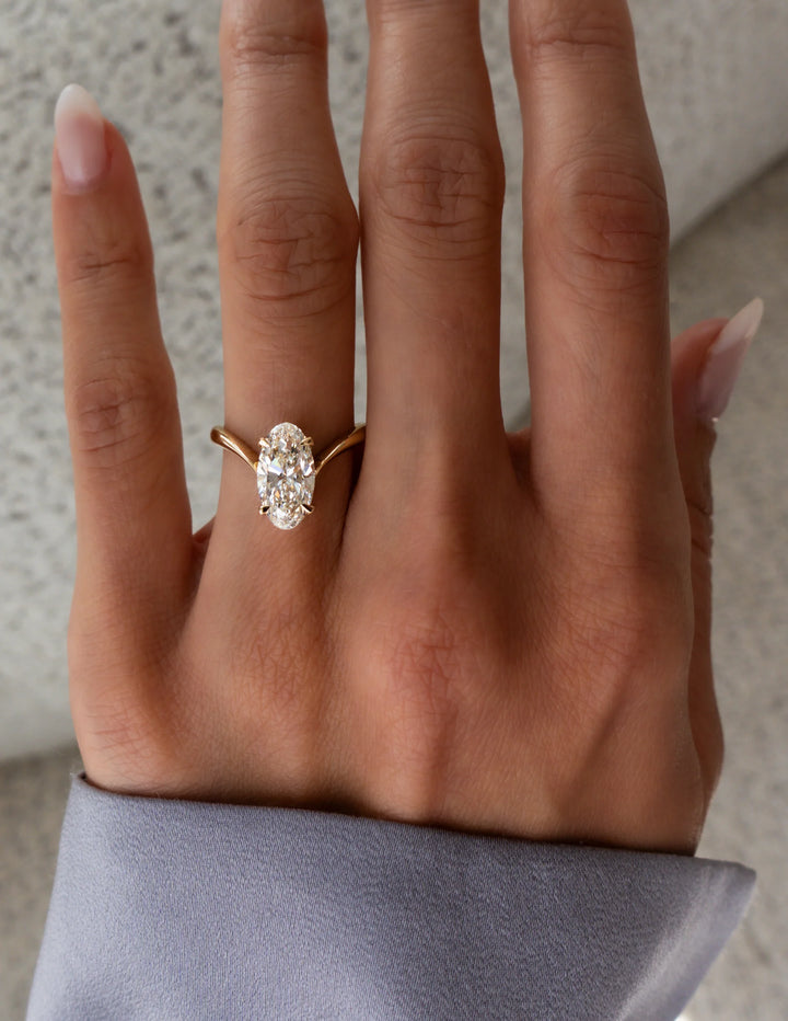 Moval Cut Moissanite Grande Eve Engagement Ring