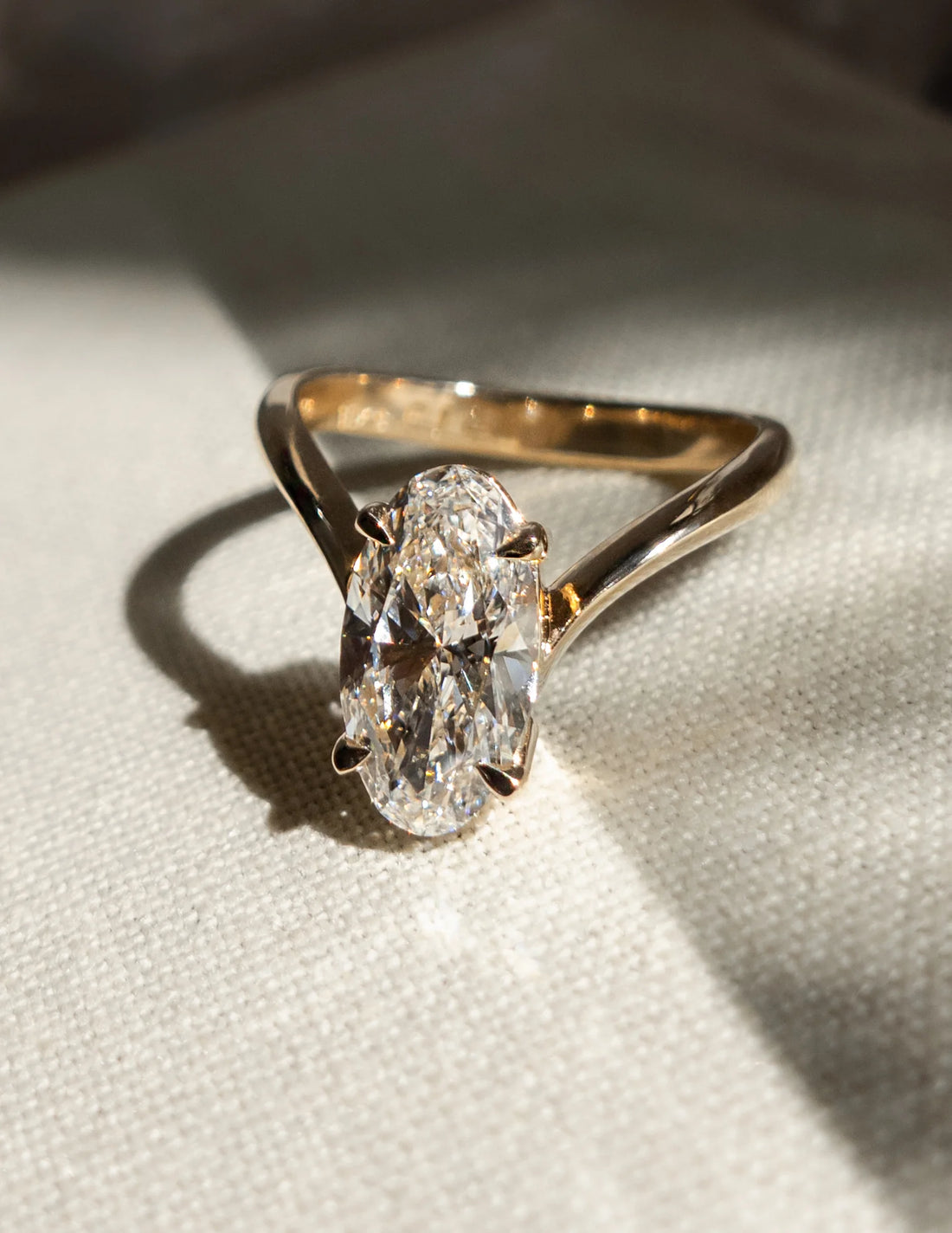 Moval Cut Moissanite Grande Eve Engagement Ring