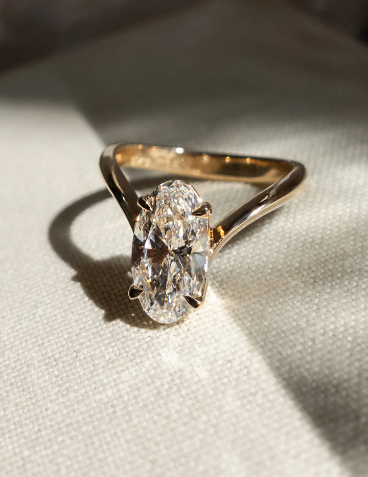 Moval Cut Moissanite Grande Eve Engagement Ring