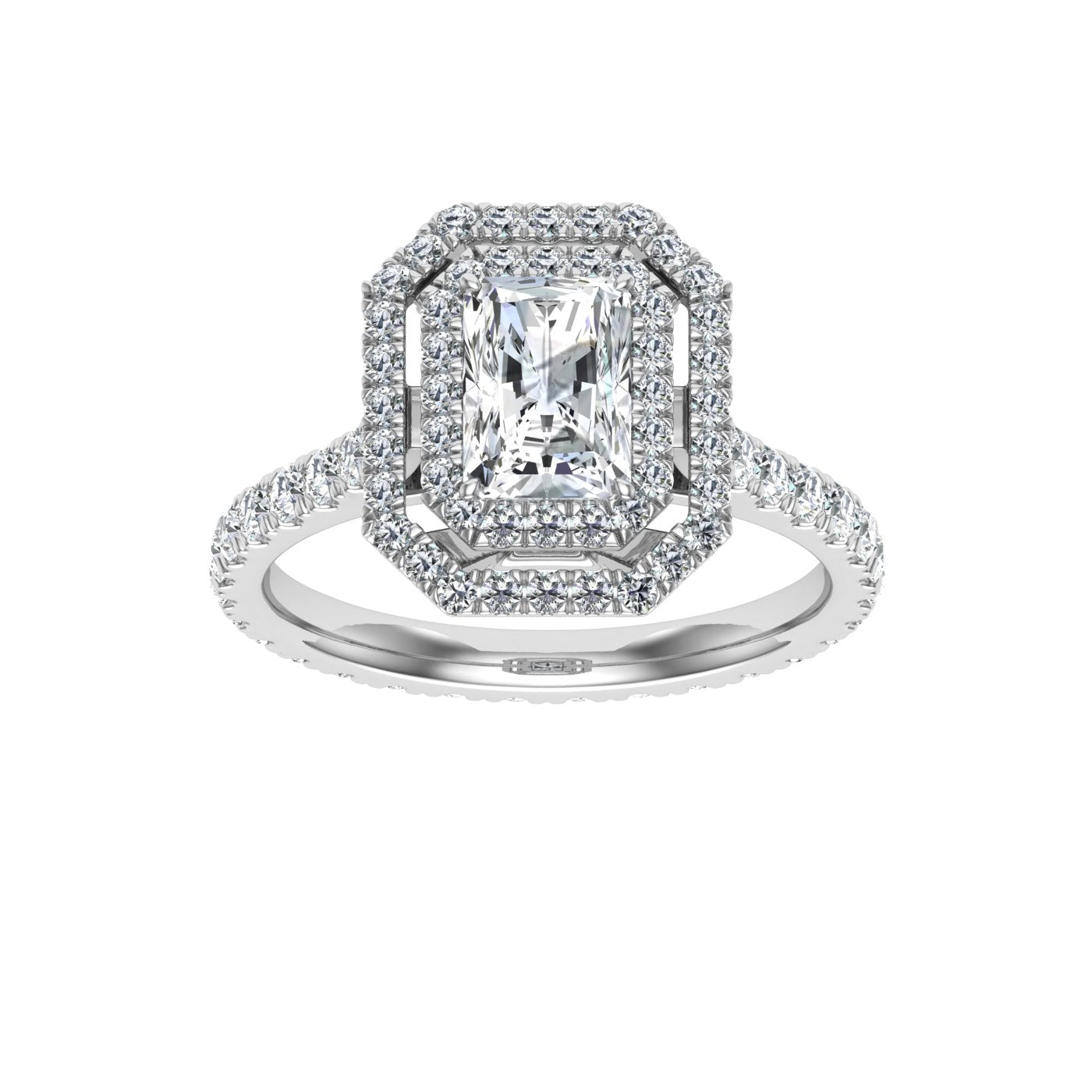 Muse Radiant Halo Moissanite Ring