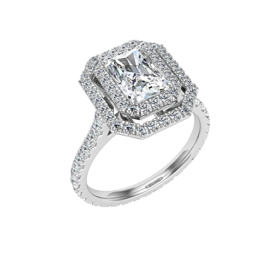 Muse Radiant Halo Moissanite Ring