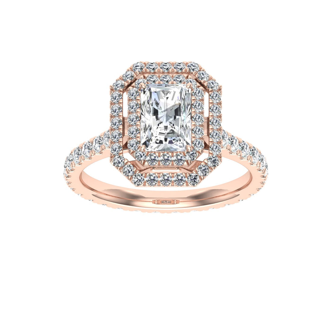 Muse Radiant Halo Moissanite Ring