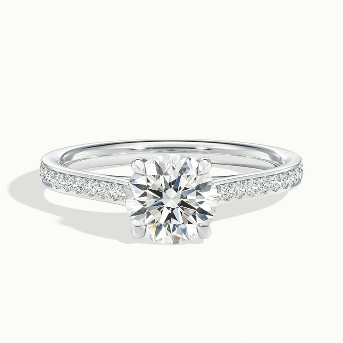 Mystic Round Temple Pavé Moissanite Engagement Ring