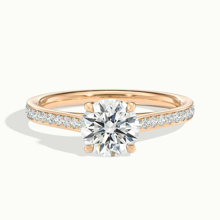 Mystic Round Temple Pavé Moissanite Engagement Ring