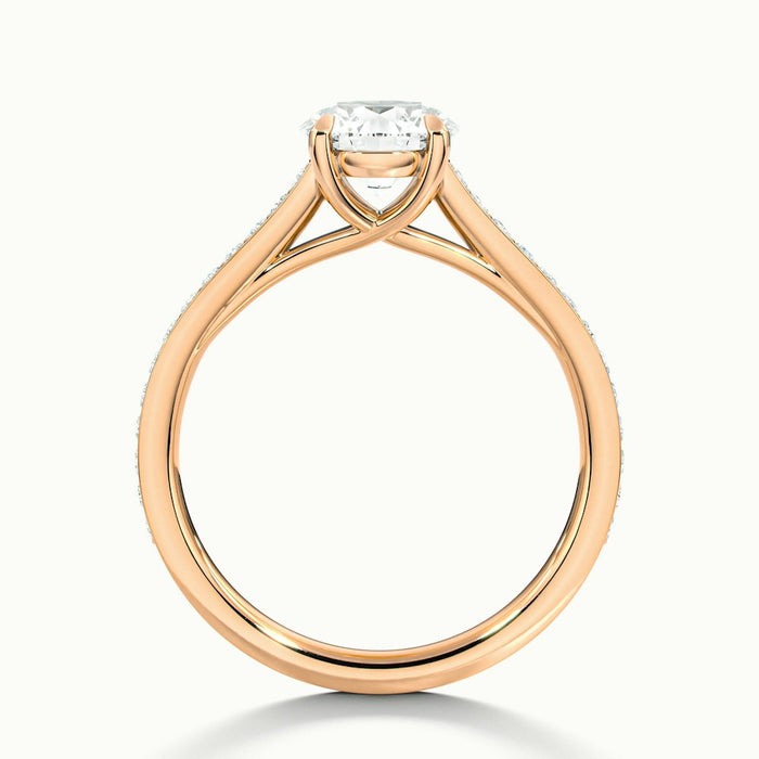 Mystic Round Temple Pavé Moissanite Engagement Ring