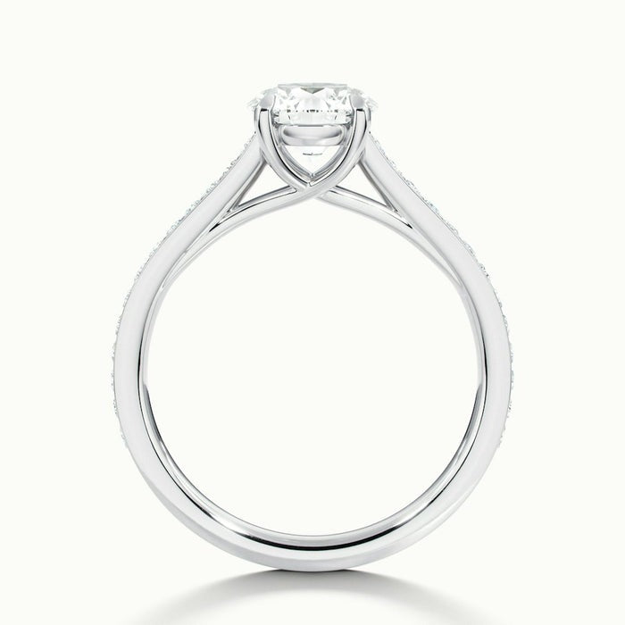 Mystic Round Temple Pavé Moissanite Engagement Ring