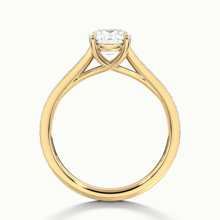 Mystic Round Temple Pavé Moissanite Engagement Ring