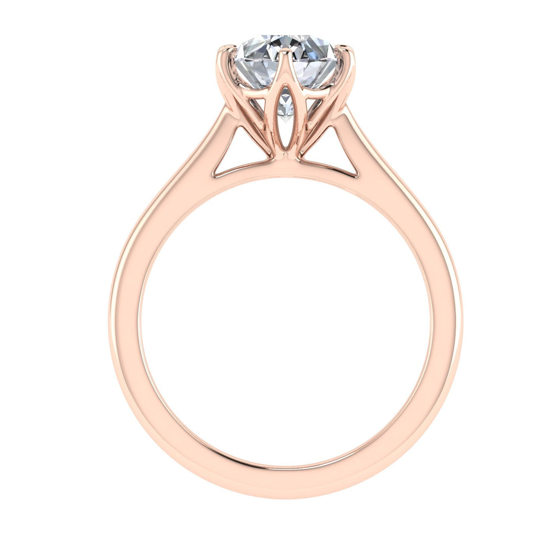 Nightscape Oval Cut Solitaire Moissanite Engagement Ring Rose Gold