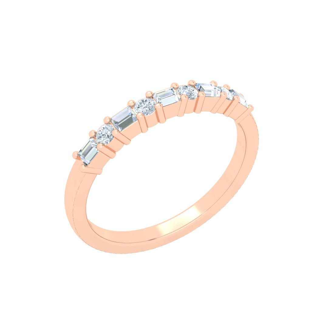 Nova Luxe Moissanite Wedding band Rose Gold