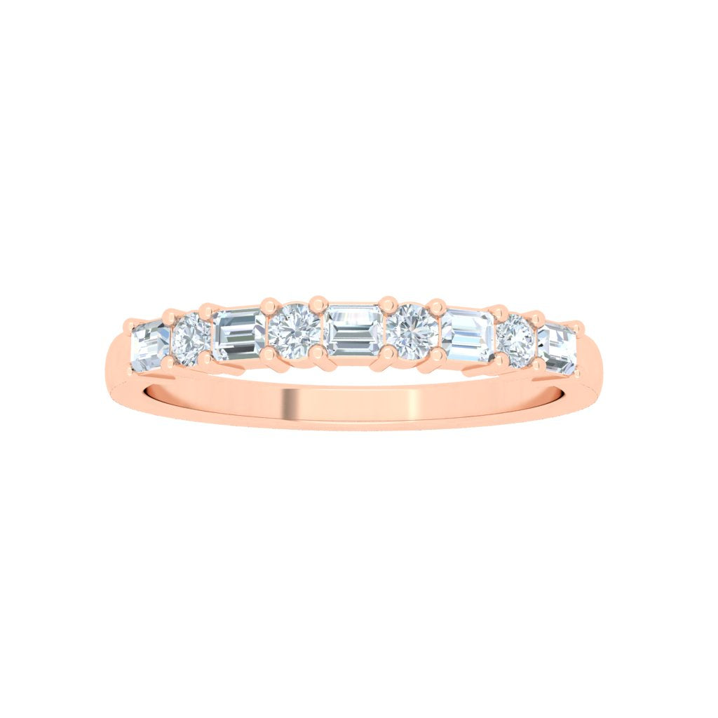 Nova Luxe Moissanite Wedding band Rose Gold