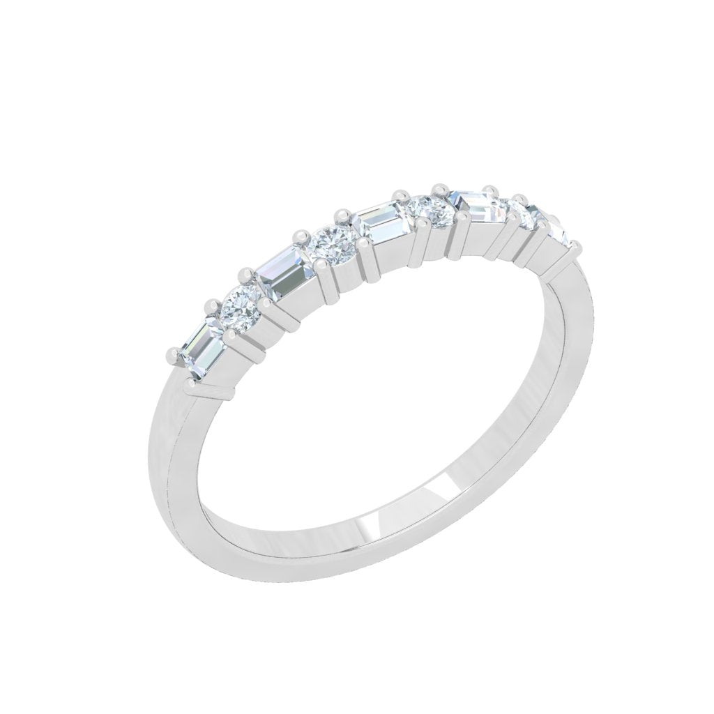 Nova Luxe Moissanite Wedding band White Gold