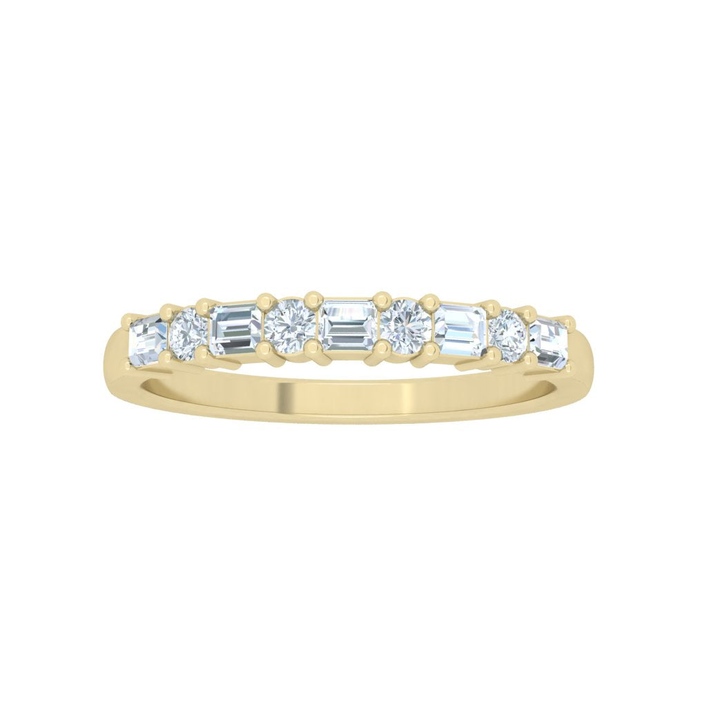 Nova Luxe Moissanite Wedding band Yellow Gold