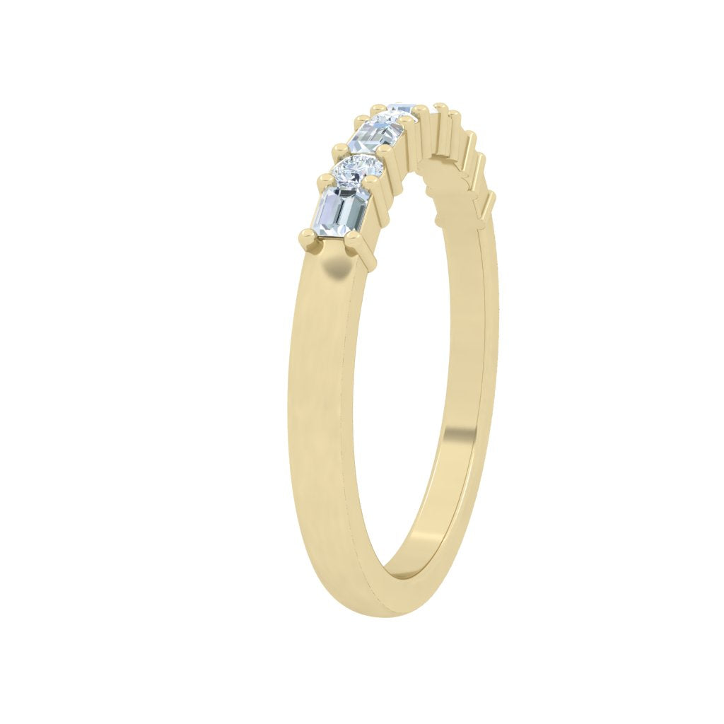 Nova Luxe Moissanite Wedding band Yellow Gold