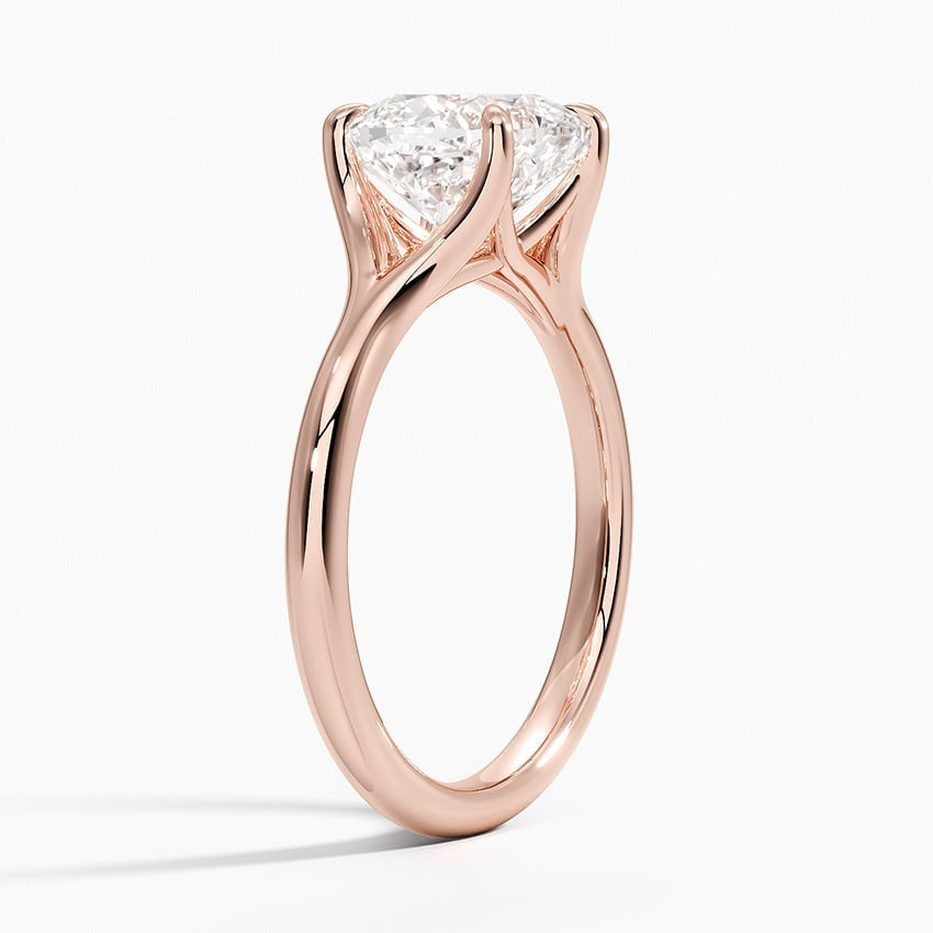 Oath Round Shape Solitaire Moissanite Engagement Ring Rose Gold