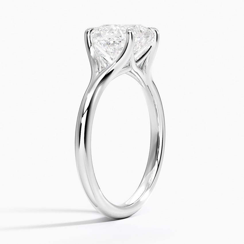 Oath Round Shape Solitaire Moissanite Engagement Ring White Gold