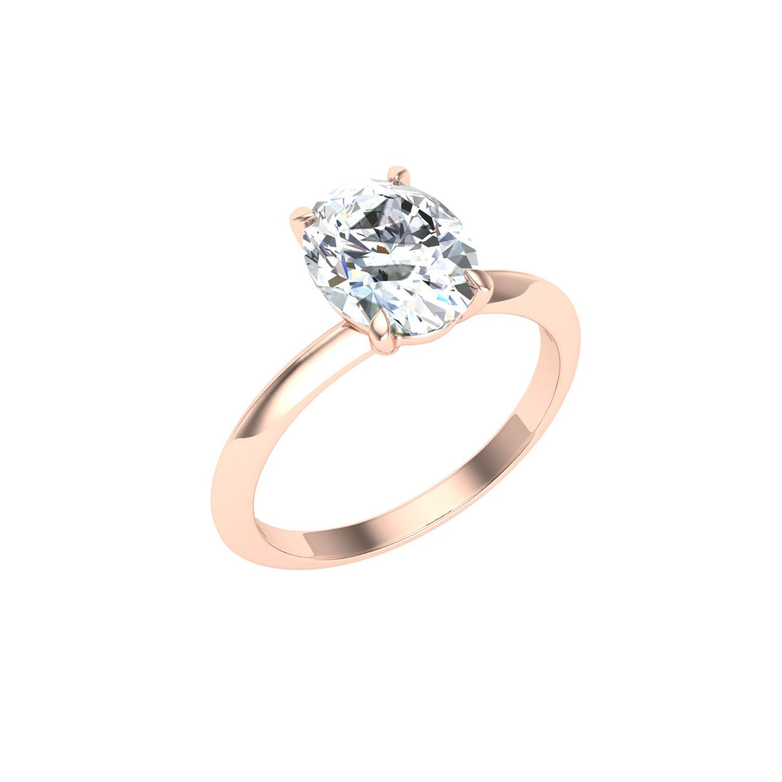 Obsession Oval Cut Solitaire Moissanite Engagement Ring Rose Gold