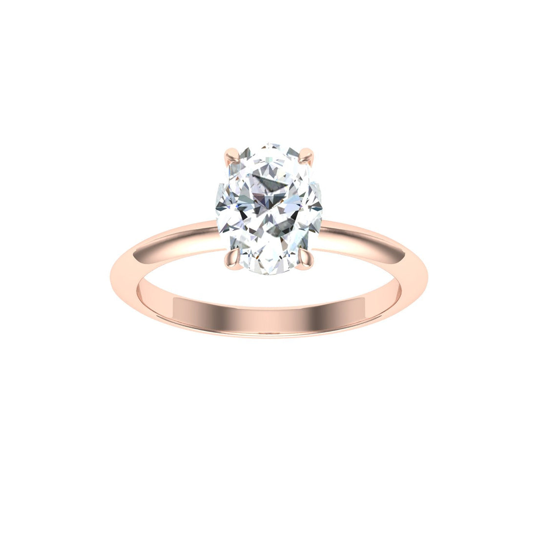 Obsession Oval Cut Solitaire Moissanite Engagement Ring Rose Gold