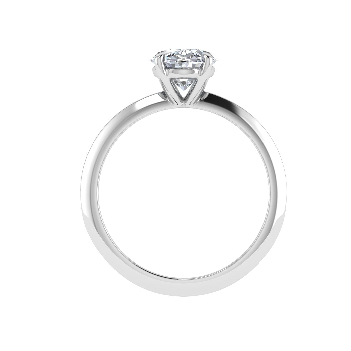 Obsession Oval Cut Solitaire Moissanite Engagement Ring White Gold