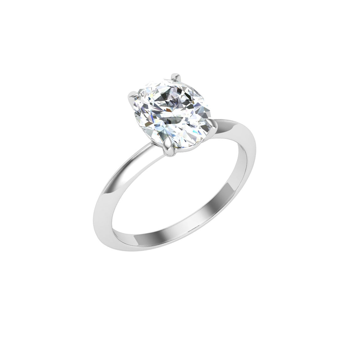 Obsession Oval Cut Solitaire Moissanite Engagement Ring White Gold