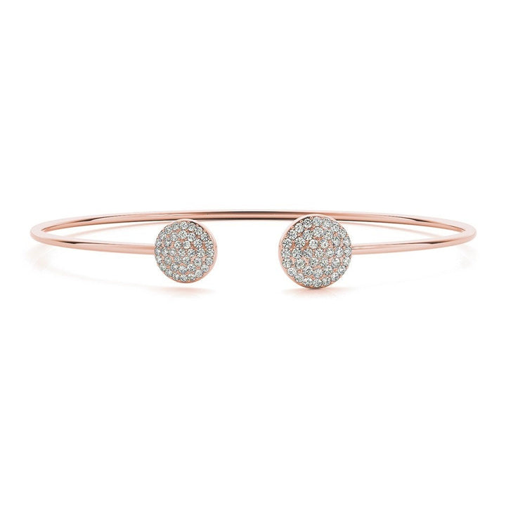 Open Cuff Round Moissanite Bangle Rose Gold