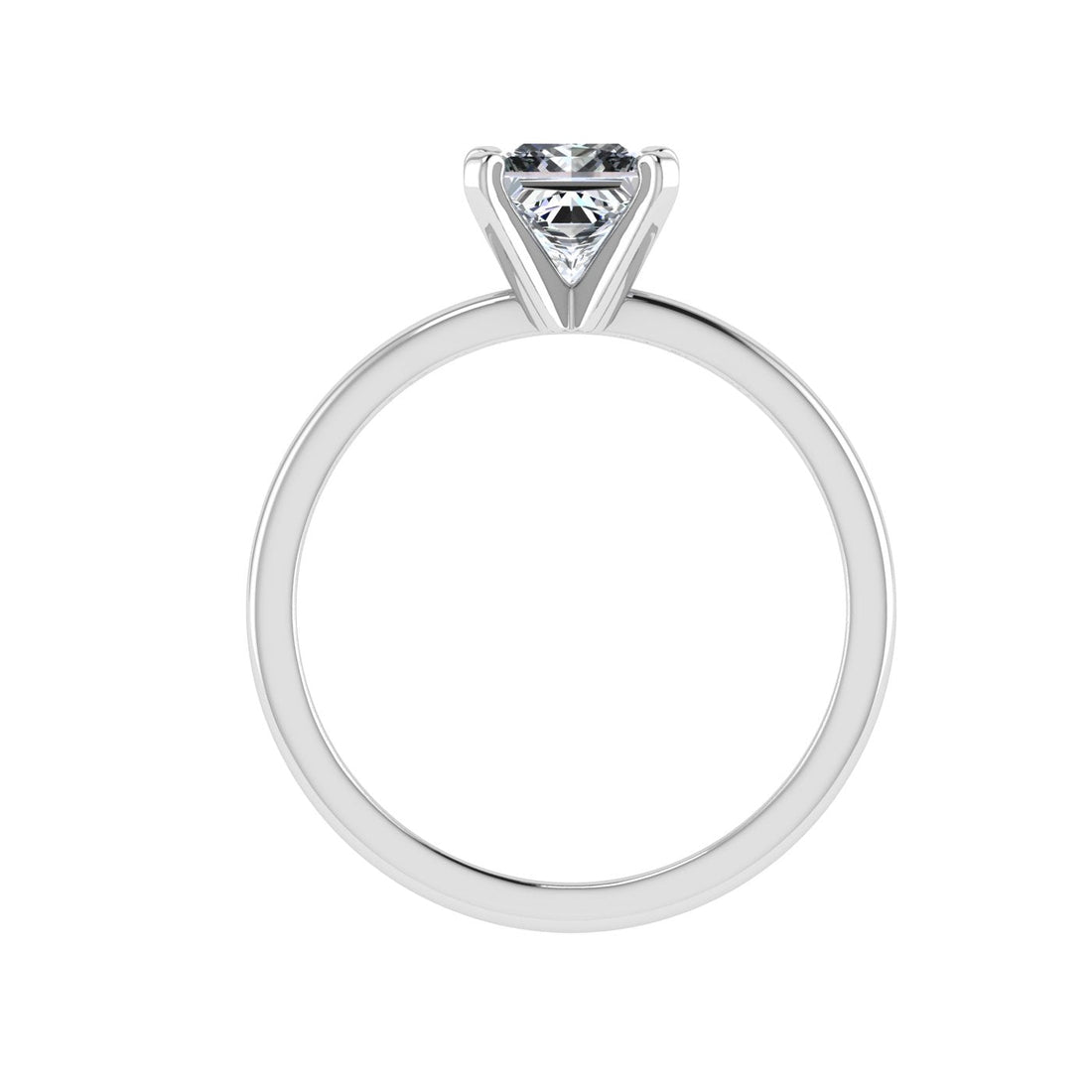 Opulent Princess Solitaire Moissanite Engagement Ring White Gold