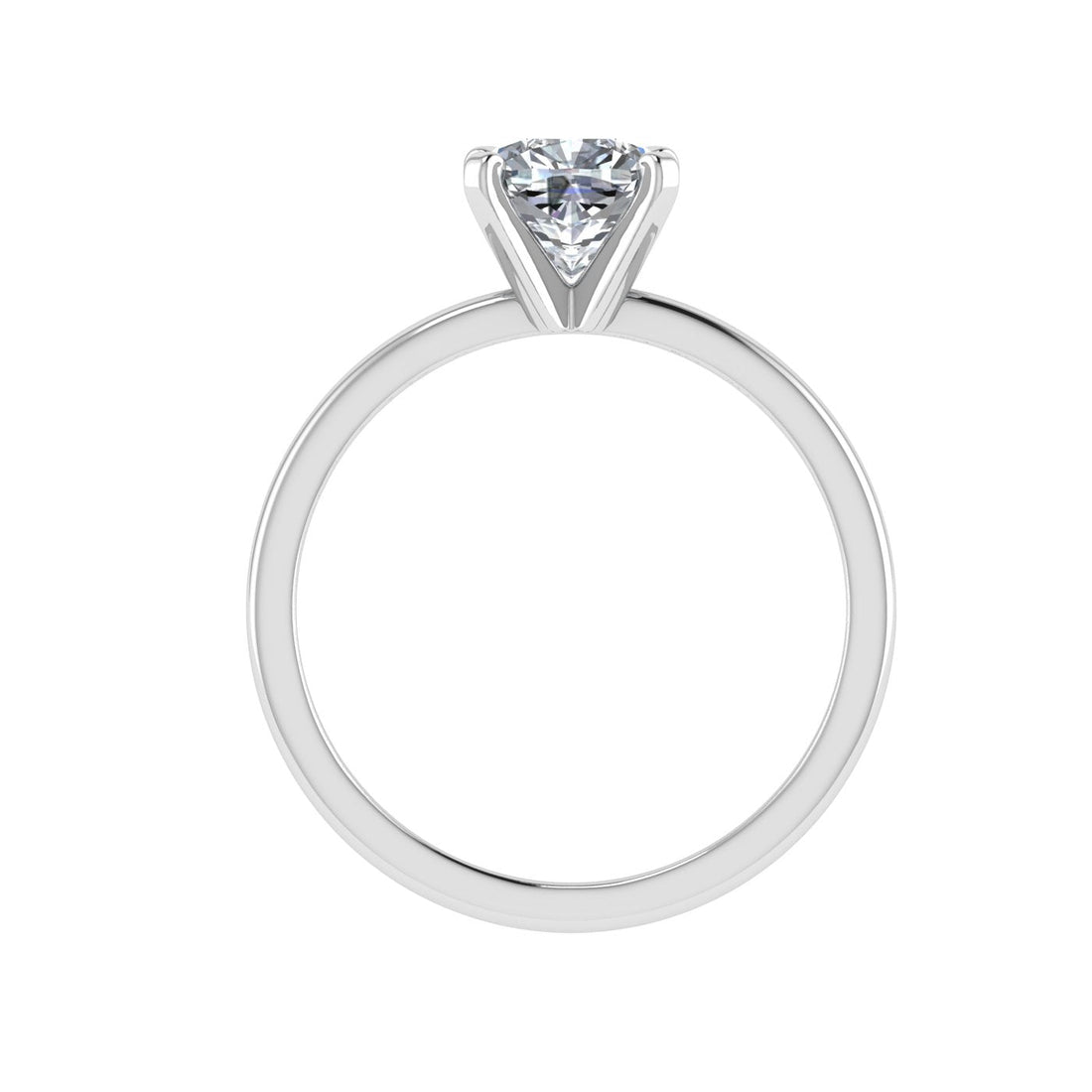 Opus Cushion Solitaire Moissanite Engagement Ring White Gold