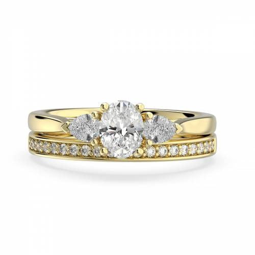 Oval Lab Grown Diamond Trilogy Bridal Set