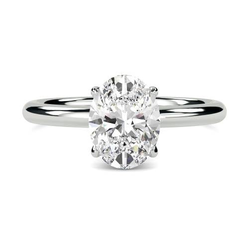 Oval Hidden Halo Lab Grown Diamond Ring