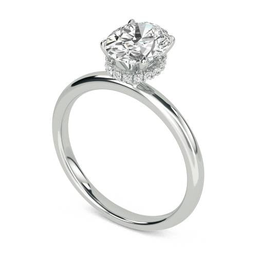 Oval Hidden Halo Lab Grown Diamond Ring