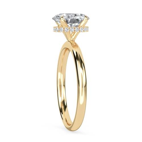 Oval Hidden Halo Lab Grown Diamond Ring