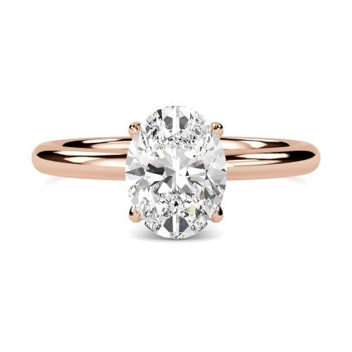 Oval Hidden Halo Lab Grown Diamond Ring