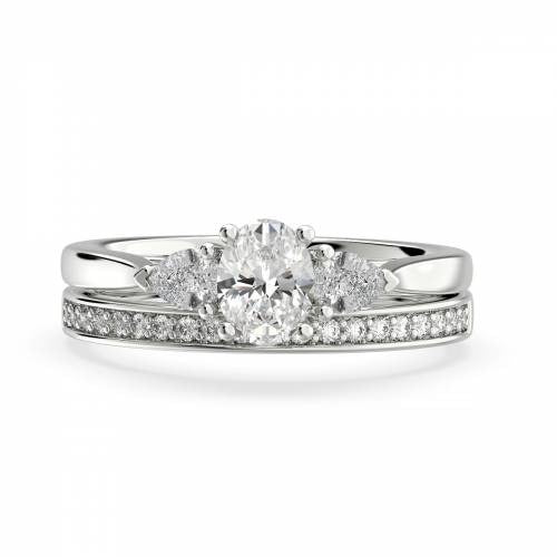 Oval Lab Grown Diamond Trilogy Bridal Set