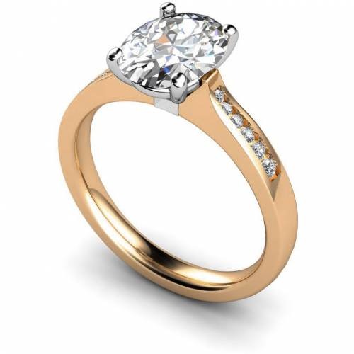 Oval Shoulder Lab Grown Diamond Ring 