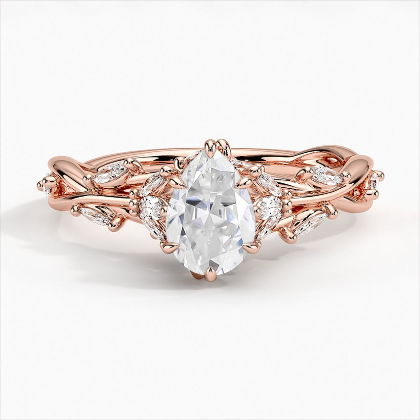 Overture 6-Prong Pear Secret Garden Moissanite Engagement Ring Rose Gold