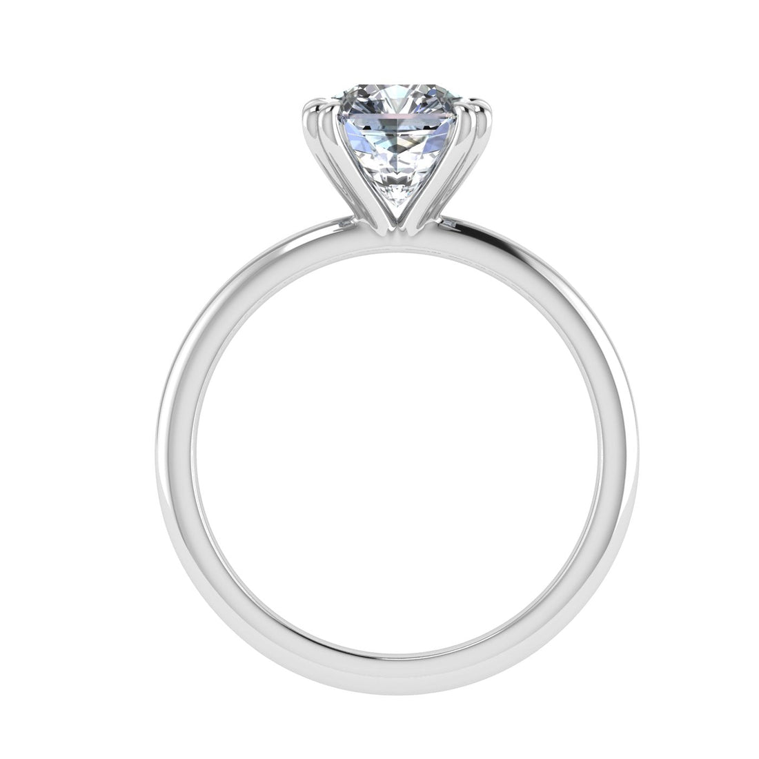 Elysian Double Claw Asscher Cut Solitaire Moissanite Engagement Ring White Gold