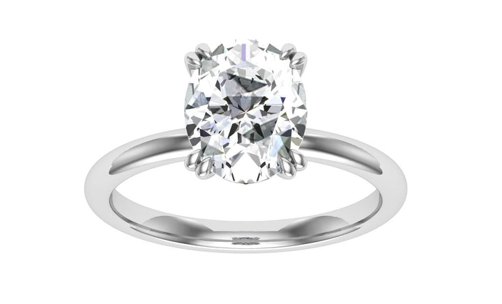 Pristine Double Claw Oval Cut Solitaire Moissanite Engagement Ring White Gold