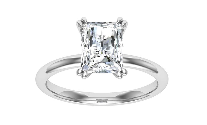 Eternal Double Claw Radiant Cut Moissanite Engagement Ring White Gold