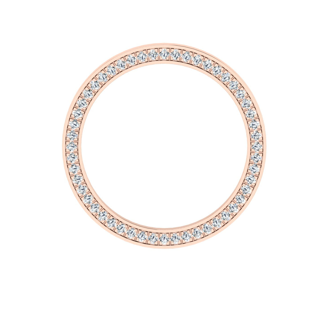 Pavé Edge Moissanite Wedding Band Rose Gold