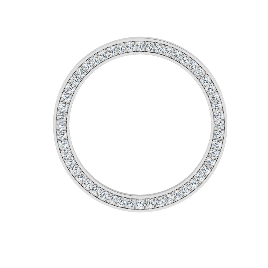 Pavé Edge Moissanite Wedding Band White Gold