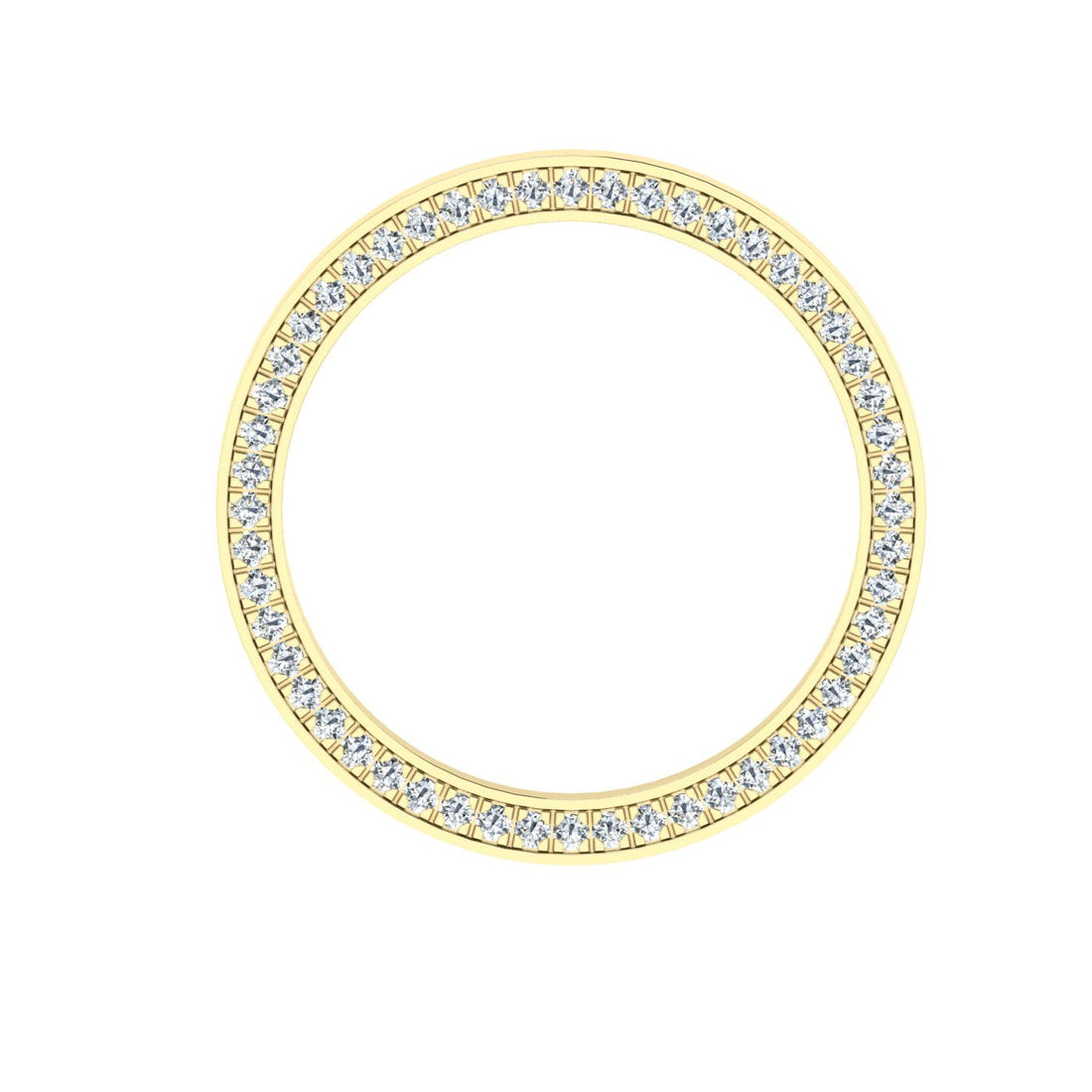 Pavé Edge Moissanite Wedding Band Yellow Gold