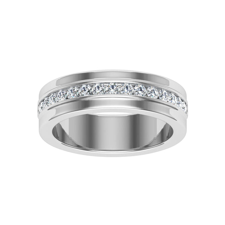 Pavé Half Eternity Pavé Moissanite Wedding Band White Gold