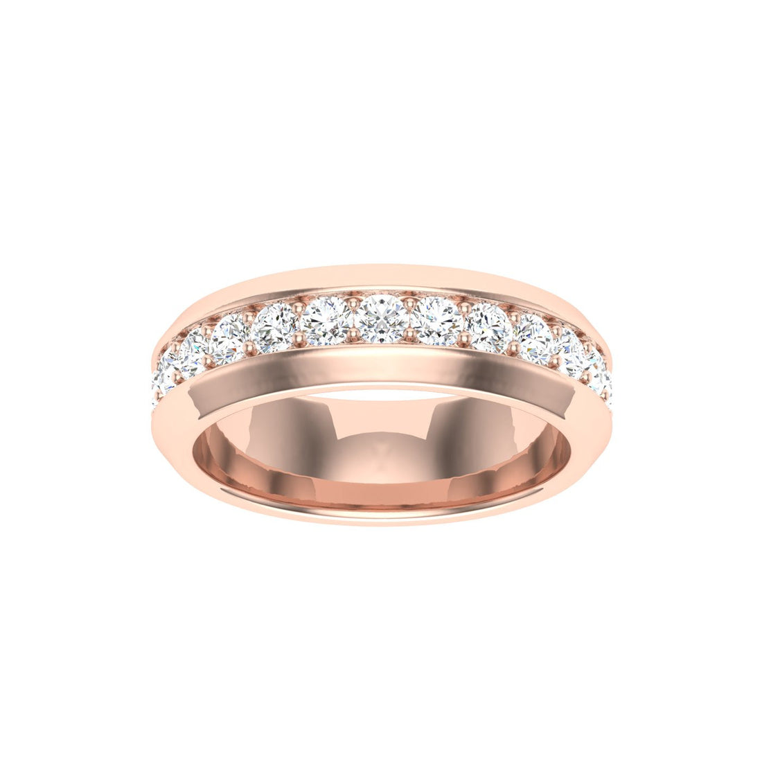 Pavé Moissanite Wedding Band Rose Gold