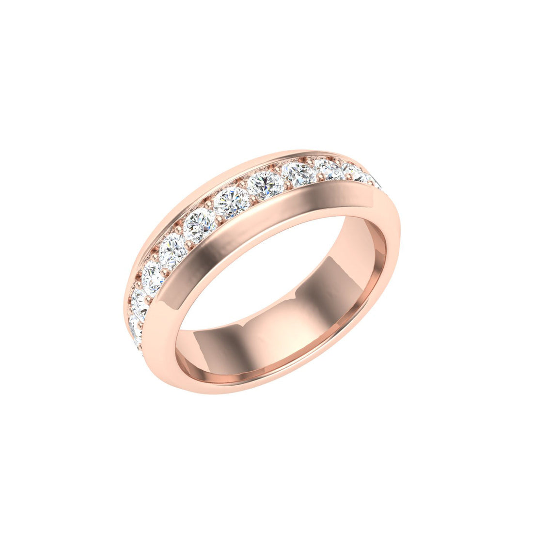 Pavé Moissanite Wedding Band Rose Gold