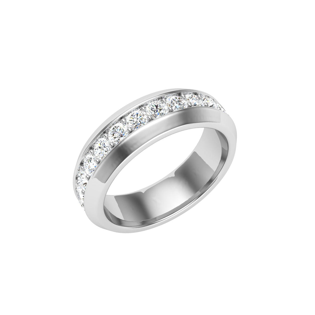 Pavé Moissanite Wedding Band White Gold